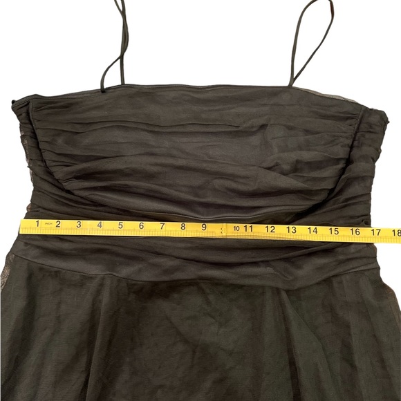 Eliza J Vintage Dress Size 18W Tulle Midi Black Spaghetti Straps Party Prom - Picture 11 of 12